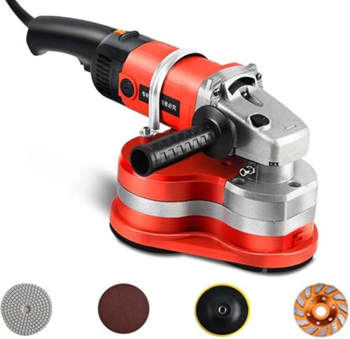 JIANGYUXINLI Amoladora eléctrica hormigón,Pulidora Suelos Pulido Suelos hormigón, 6 velocidades, Mango Doble, rectificado de 90°,para Pared Concrete Yeso Yeso mortero Agua Cal