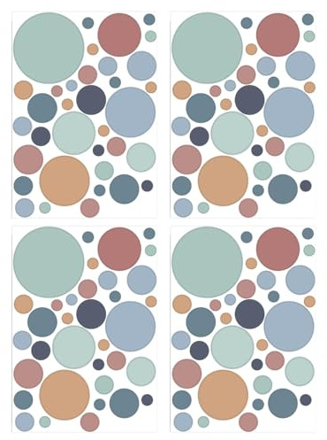 4 Piezas 140 Calcomanía de pared de puntos, 20×30 cm Pegatina de Pared Punto Círculo Pegatina Pared Diseño de Lunares Adhesivos para Sala de Estar Baño Cocina Decoración de Habitaciones de Niños Niñas