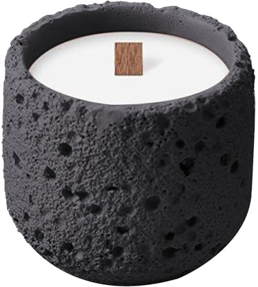 Tktouci Portavelas para Velas De Té - Taza de Cemento con Efecto Piedra para Esencias | Objeto Decorativo Natural Resistente al Calor para Interior Exterior Regalo de Hogar