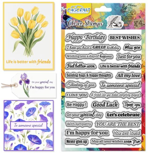 CHGCRAFT Encouragement Greetings Short Sentences Clear Silicone Stamps, for DIY Scrapbooking Photo Album Journal Card Making Paper Craft Decor 4.3x6.3 Inch