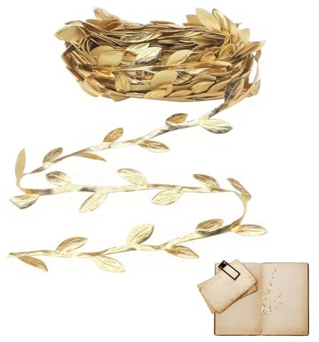 10m Vides Artificial Hojas Simulación Guirnaldas, Cinta de Hojas de Oro Artificiales Enredadera Dorada Decorada Hiedra Artificial Guirnalda Bodas Navidad Decoración del Hogar Dorado Adorno de Cinta