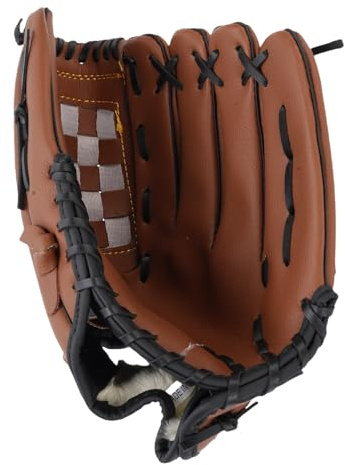 Baseballhandskar för barn, ungdomsläder Andningsbar baseball softballhandske för träning (Brun)