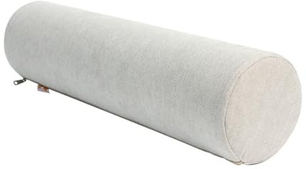 Cuscino cilindrico in memory foam, per cervicale, supporto lombare, posteriore e gambe, con fodera in ciniglia rimovibile e lavabile (bianco, 50 x 20 cm)