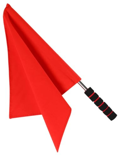 Cabilock Bandiera di Segnalazione Manuale Rossa in Acciaio Inossidabile Manico in Spugna per Arbitro di Calcio in Partite Sportive