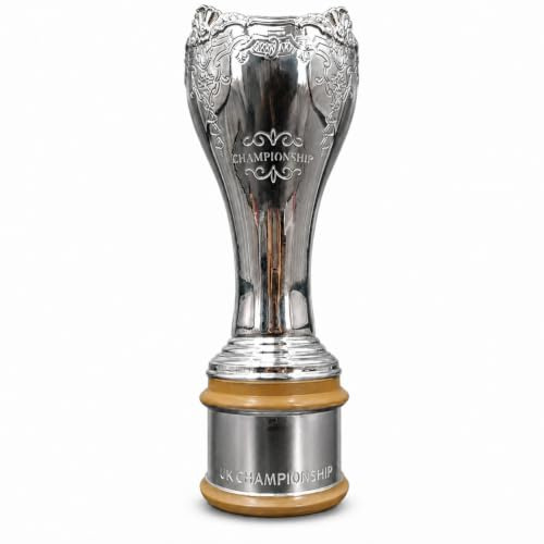 Haobunola Snooker UK Mästerskapet Trofén Replica, Biljard Champion Pokal | 40 cm Silverfärgad Harts Trophy, Sportmemorabilia Samlarobjekt, Dekoration för Skrivbord och Hylla, Present för Fans