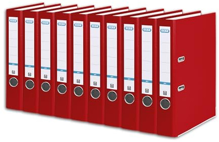 Elba Ordner A4, Smart Pro, 5 cm schmal, Kunststoff außen, rot, 10 Stück