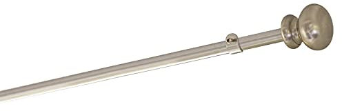 Loberon Gardinenstange Henderson, Elegantes Design, matt-glänzendes Finish, ausziehbar, Teleskopstange, Vorhangstange, Edelstahl, Aluminium, Eisen, Silber