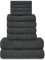 Lions Towels Family Bale Set - 10 Piece 100 Percent Egyptian Cotton, 4x Face 4x Hand 2x Bath Towel, Premium Quality Highly Water Absorbent Bathroom Accessories, Machine Washable, Charcoal, 544678