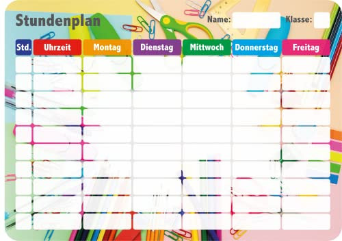 SMILEYBOARD Abwischbarer Magnet-Stundenplan – Bunte Magnettafel für Schule, Kinder & Jugendliche