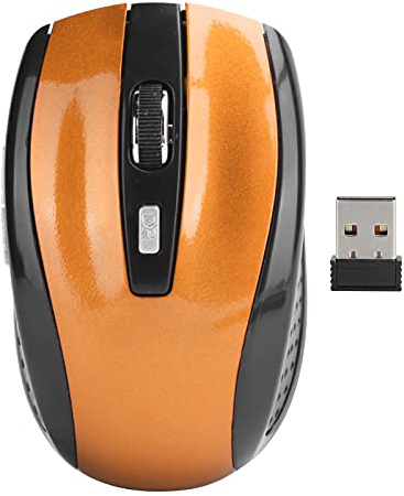 ciciglow Ratón inalámbrico para computadora portátil, 2.4G 250Hz Ratón óptico para Juegos con dpi Ajustable, Accesorios para Juegos(Naranja)