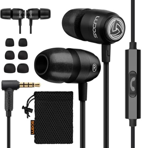 LUDOS Clamor 2 Pro Kopfhörer In Ear Ohrhörer mit Kabel und Mikrofon, 5 Jahre Garantie, Kristallklarer Klang Verwindungsfest, Headphones Ausgeglichene Höhen und Tiefen, Bass, Anrufsteuerung