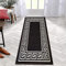 B&B Runner Rug Washable Non-Slip Carpet | 80 x 150 cm Heavy Duty Long Hallway Carpet Runner Machine Washable, Living Room, Kitchen and Bedroom Anti-slip Floor Mat - Greeky - Black & White