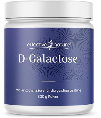 D-Galactose - 100% Galaktose Pulver hochrein mit B-Vitaminen - Mit Pantothensäure für die geistige Leistung - 300 g Pulver