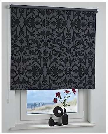 ourdeco® Rollo, Seitenzugrollo | Farbe Ornament/Dekor, Verdunkelnd | Bestellgröße 212 x 180 cm (BxH)