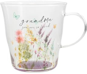 Pavilion Gift Company - Grandma You Are So Loved - 13.5 oz Glass Coffee Mug Tea Cup Nana Mimi Granny Grandparent From Grandkids Granddaughter Grandson