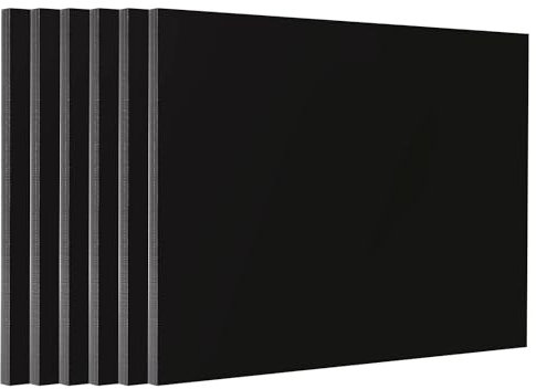 SHUESS Lot de 6 plaques acryliques - 30 x 30 cm - En verre acrylique - Noir - 2,5 mm - Pour panneaux, bricolage, affichage, artisanat, peinture