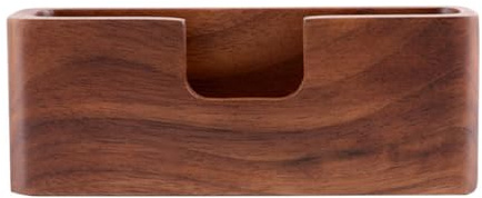 COHEALI Boîte de Rangement pour Cartes de Visite en Bois Marron, Porte-cartes de Bureau Élégant et Pratique pour Espace de Travail Professionnel