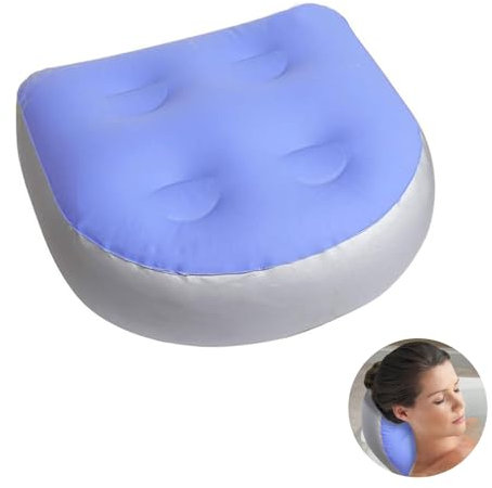 SEFIRST Aufblasbare Sitzerhöhung weiches Komfort-Spa-Sitzkissen Sitzerhöhung Auto, Sitzauflage für Whirlpools, Aufblasbares Badewannenkissen Rutschfester Matte-Sitze entspannendes Rückenpolster (Blau)