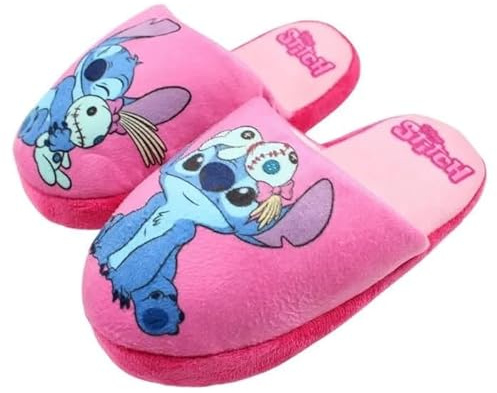 ILS I LOVE SHOPPING Pantoufles Chaudes et Douces pour Enfants et Adolescents pour STITCH, rose, 32 EU