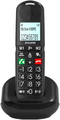 ALCATEL XL685 - Schnurloses Festnetztelefon DECT für Senioren im XL-Format - Hochauflösendes Grafikdisplay - Große Tasten - Audio Boost - Freisprechfunktion - Anrufblockierungsfunktion - Schwarz