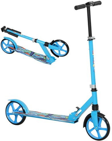 AIYAPLAY Roller Kinder Scooter mit 200 mm Rollen Bremse, klappbarer Kinderroller Höhenverstellbarer Tretroller Kickscooter für Kinder Jugendliche 6-12 Jahre Cityroller bis zu 100 kg