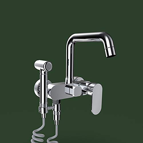 Matt svart duschkran mässing varmt och kallt i väggtyp Vattentapptoalettsprutan Hygienisk dusch Bidt TAP Väggmonterade bidetkranar (färg: Chrome) Household faucets