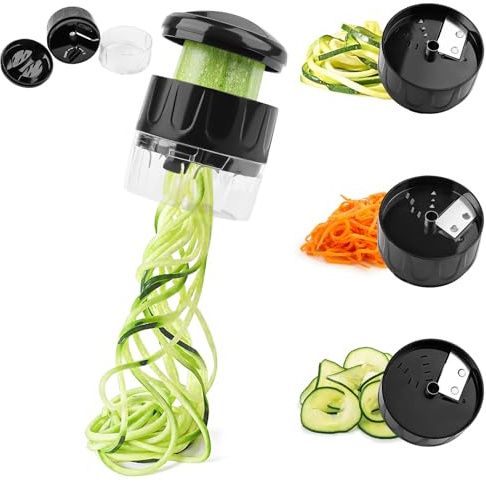 UTOCLEC Espiralizador de Verduras, Espiralizador Manual Espaguetis Calabacin Maquina, Espaguetis Hacer Espaguetis de Calabacin, Vegetales Adecuado para Zanahorias, Pepinos