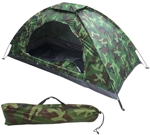 1 Person Backpacking Tent, One Man Tent Waterproof ＆ Sun Resitant 1 Person Backpacking Camouflage Patterns Hiking Lightweight Small Tents With Storage Bag Easy Setup For Camping Hiking