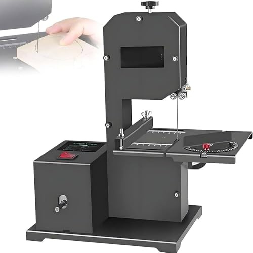 HaiZethonic Portable Benchtop Bandsaw Machine,Tools Benchtop Bandsaw 800w,Electric Woodworking Band Saw,70mm Cutting Depth,45° Tiltable Metal Work Table for Mitre Cuts