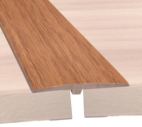 Övergångsprofil självhäftande 5 cm x 3 m – T-profil övergångslist, självhäftande dörrtrösklar, list, PVC, platt klyvskydd, övergångslist, golvlist, täcklister (ekfärg)