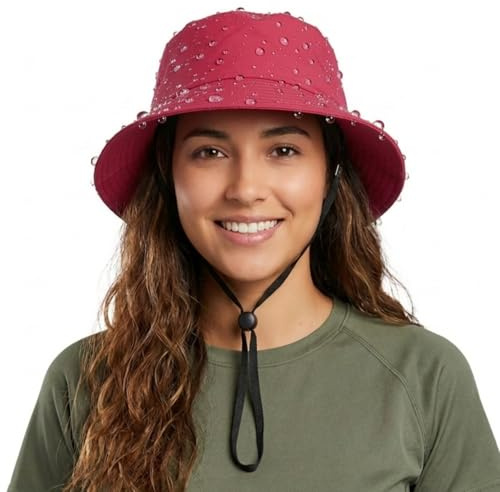 HIQIU Regnhatt kvinnor män vattentät fiskarhatt unisex brett brätte UV-skydd sommarhatt vikbar utomhus fiskehatt solhatt bucket hatt