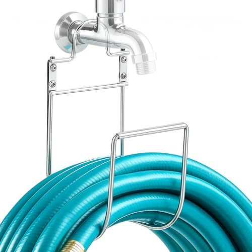 Soporte Manguera Jardin,Duradero 304 Acero Inoxidable Soporte Manguera