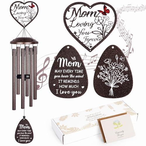 YHmall Gifts for Mom, 36'' Wind Chimes for Outside, Sympathy Mothers Day Mom Birthday Gifts for Mother in Law from Daughter Son, Large Memorial Windchimes Outdoors for Home Decor
