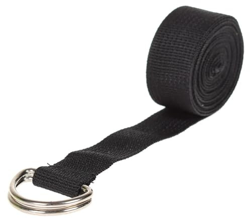Yogabält, yoga, elastiskt band, D-ring, fitness, motion, rep, kropp, design, motstånd, bälte för stretchövningar (svart)