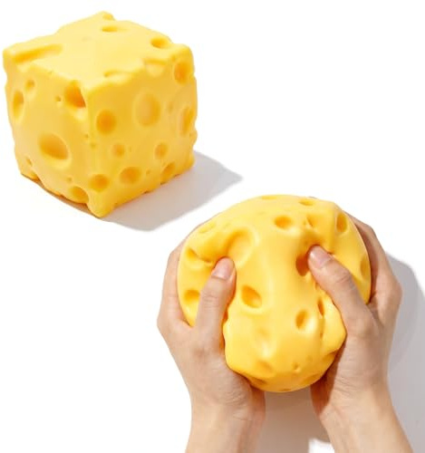OKESYO Squishy XXL-ost, jätteostformad krossleksak, squishy frukter stor, gigantisk frukt squishies för vuxna, stressreducering, avkoppling