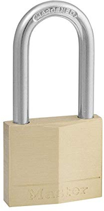 Master Lock 140EURDLF Lucchetto con Chiavi in Ottone e Archetto Medio, Oro, 7.6 x 4 x 1.3 cm