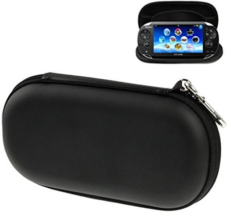 Digicharge Black Hard Case Cover for Sony PSP Games Console Protective Carry Case with Accessory Storage