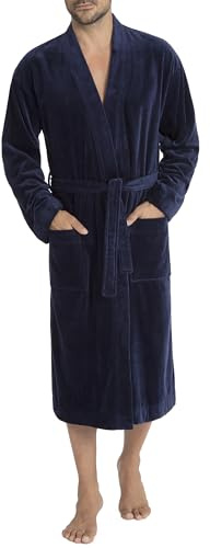 CALIDA After Shower Peignoir bien-être avec doublure en éponge hommes, en éponge absorbante et velours doux, avec poches appliquées