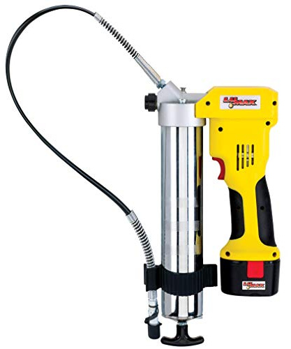 Lumax LX-1175 Handyluber 12V Cordless Grease Gun with Single Battery, 7000 Psi, Yellow, Fully Charged Battery Delivers Up to 5 Cartridges of Grease