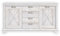 Forte Kashmir Kommode mit 2 Türen und 4 Schubladen, Holzwerkstoff, Pinie Weiß, 48,2 x 178,3 x 95,9 cm