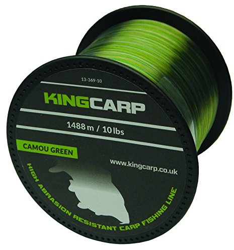 KING CARP - 1/4 lb Spools of CAMOU GREEN Bulk Extra Strong Monofilament Carp & Specimen Coarse Fishing Line - comes in 10, 12, 15 & 20lbs breaking strains
