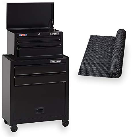 CRAFTSMAN Tool Chest Combo with Drawer Liner Roll, 26-Inch, Rolling, 5 Drawer, Black (CMST82763BK)