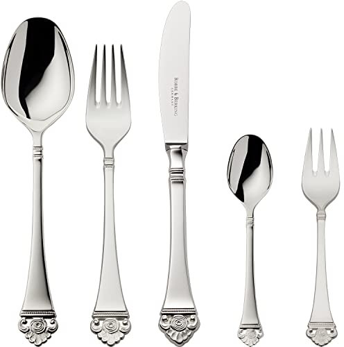 Robbe & Berking Rosenmuster 5 pzas. Cubiertos de menú (Chapado Macizo en Plata con 150 g)