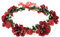 Couronne Fleur Cheveux Boheme Couronne De Fleurs Pour Cheveux Rouge Couronne Fleur Fairy Headband Fleurs Cheveux Femme Pour Accessoires De Festival De Plage De Mariage De Fête (rouge)
