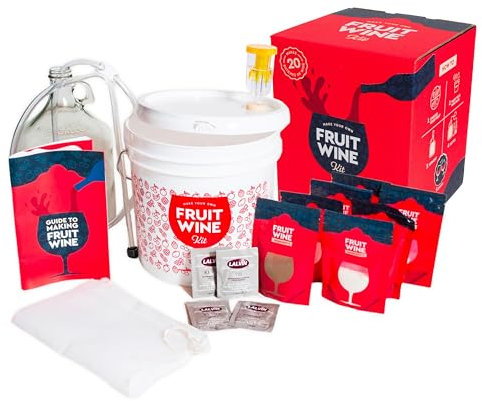 Craft A Brew - Kit para hacer vino de frutas - Fácil para principiantes - Kit de elaboración de vino en casa - Incluye ingredientes y equipo reutilizable - Utiliza cualquier jugo fresco, congelado o