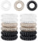 Sularpek 12 Pcs Spiral Hair Ties, MultiColor Hair Elastic Bands, No Crease Phone Cord Hair Bobbles, Plastic Hair Coil Bands, Spiral Ponytail Holder Hair Bands for Women Girls