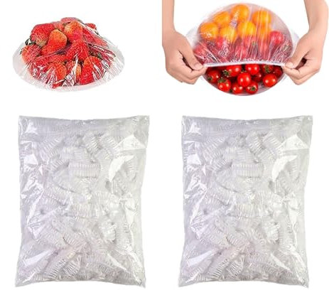 Sacs de Conservation, 200 Pièces Sac Conservation Film Alimentaire Reutilisable Couvre Plat mit Élastiqués