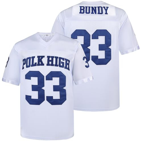 Aimhuo 33 al Bundy - Maglia da Calcio da Uomo, Stile Hip Hop Anni '90, Colore: Bianco, Bianco, M