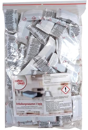 50 Entkalkungstabletten 3-lagig 16g für Kaffeevollautomaten von Bosch DeLonghi Jura Melitta Miele Saeco Siemens WMF