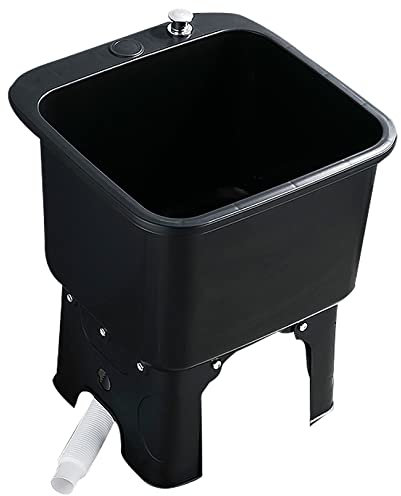 Slop Sinks,Utility Mop Sink Laundry Tub Slop Sinks with Drains, Not Easy to Block, PP Material Floor Mop Sink for Restaurant, Business